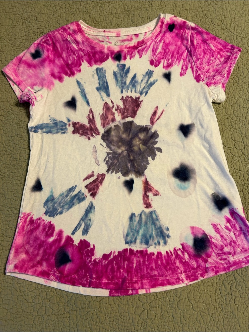 wonder nation Pink, Blue, Purple Tie-Dye Short Sleeve Tee